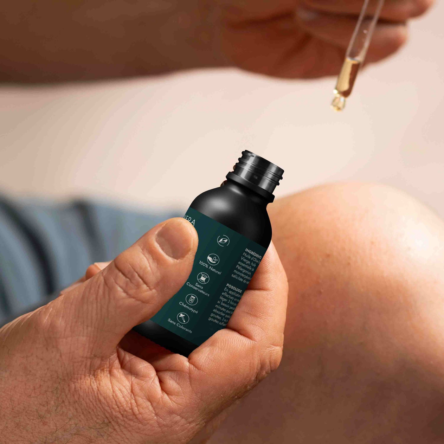 synergie articulations raideur usure flacon huiles essentielles application genou